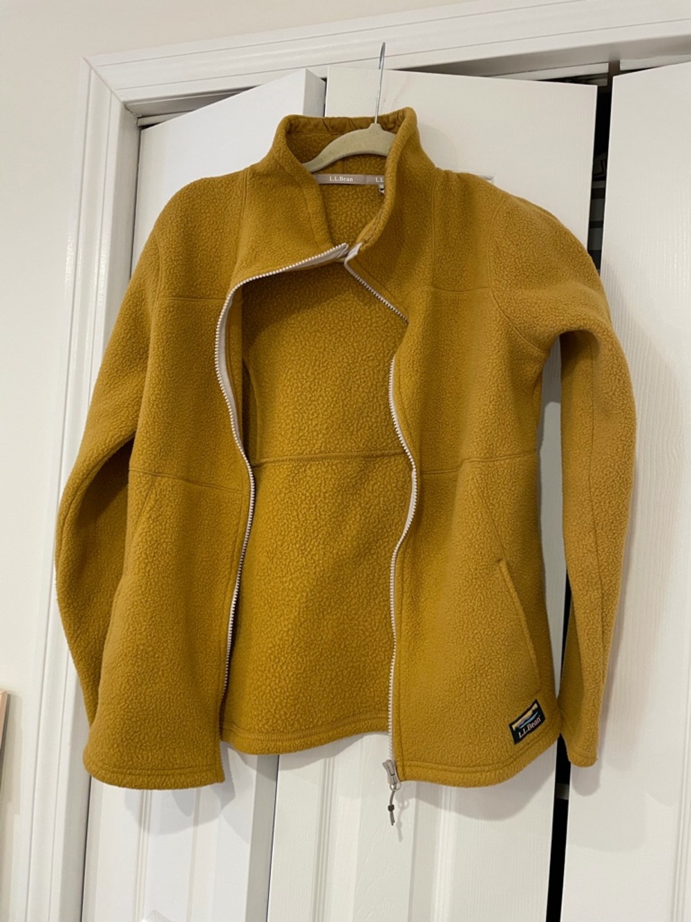 L.L. Bean Women's Mustard Teddy Fleece Zip Jacket